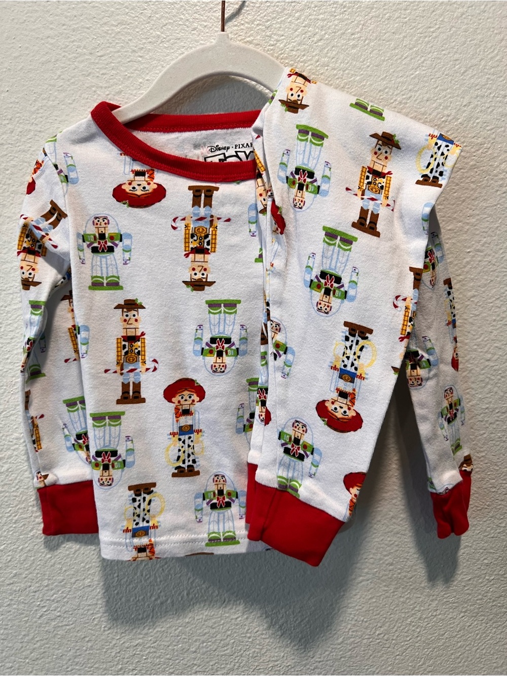 Disney Toy Story Woody & Jessie White Pajama Set with Red Trim